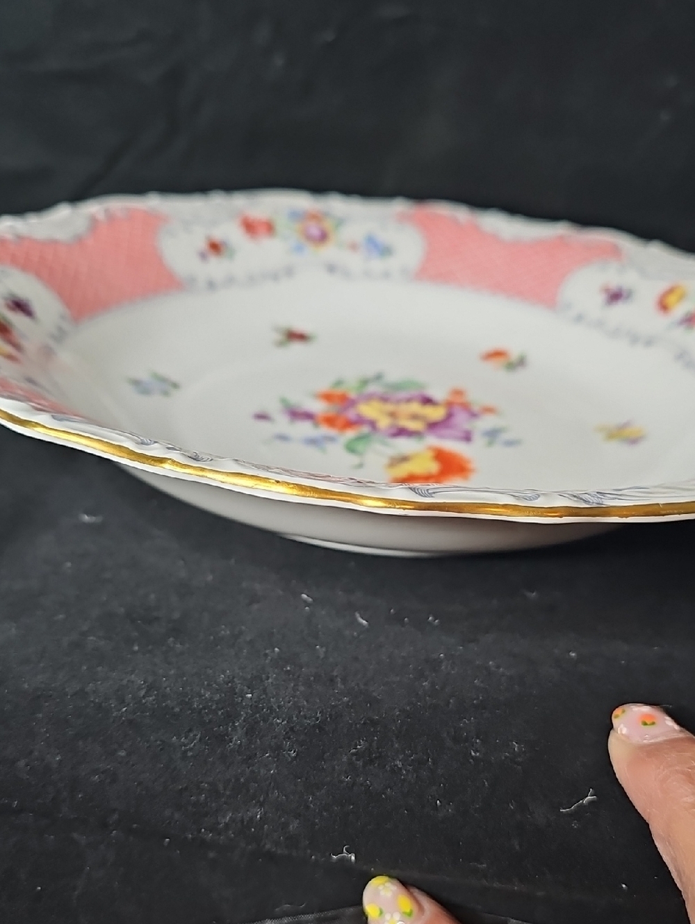 Vintage Schumann Bavaria Dresden Flowers Serving Dish - Picture 2 of 5